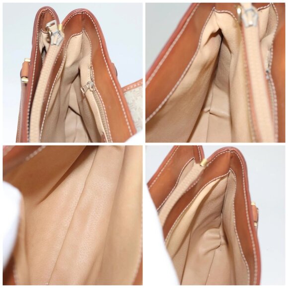 CELINE Macadam Canvas Hand Bag PVC Beige Gold - Picture 15 of 16